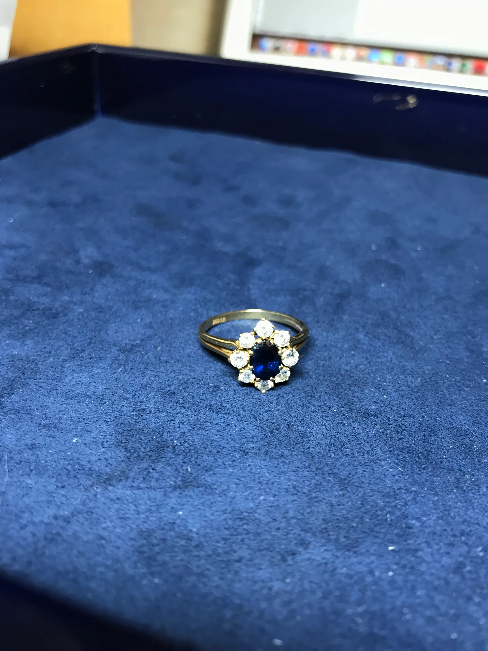 Bague saphir avant transformation